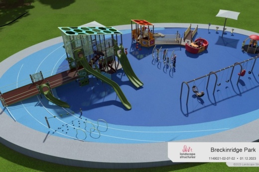 Rendering of new playground equipment at Breckinridge Park