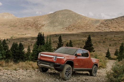 California-based electric vehicle manufacturer Rivian, which builds the R1T (pictured), plans to build their first San Antonio service center at 8790 Crownhill Blvd. in a project beginning in August. (Courtesy Rivian)