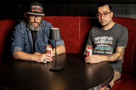 Roger Herr (left) and Aaron Peña are owners of Gimme Gimme and A Perfect Day, two bars that will open door next to each other this summer south of downtown San Antonio. (Courtesy @txtroublemaker)