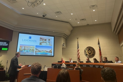 Trey Jacobson presented to commission members at a meeting