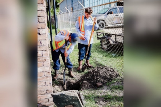 League City workers in mid-July visited multifamily complexes to determine what their pipes were made of. (Courtesy city of League City)