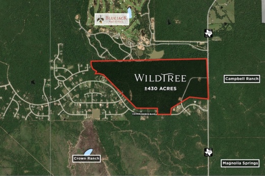 Developer Shea Homes anticipates beginning construction on its new 430-acre Wildtree community off FM 1486 by year's end. (Courtesy Shea Homes)
