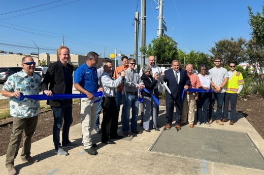Williamson County and Round Rock officials celebrated the completion of two projects to widen University Boulevard on July 20. (Brooke Sjoberg/Community Impact)