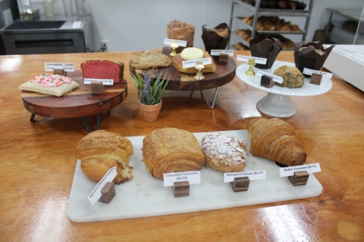 Several pastries displayed on a countertop