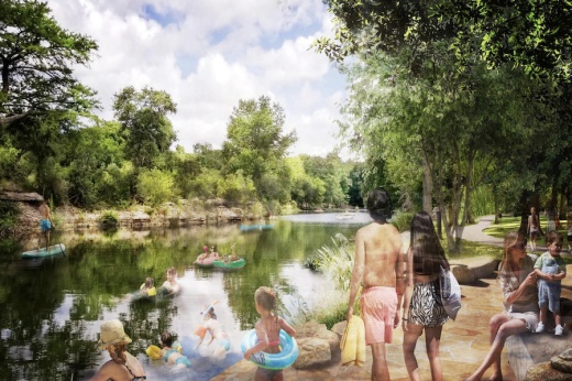 The city of Buda is seeking feedback on renderings and preliminary designs for the Garison Park project. (Rendering courtesy city of Buda)