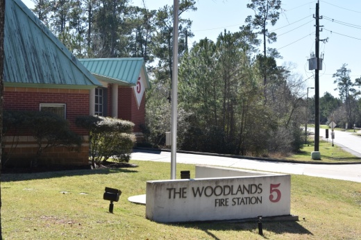 The exterior of The Woodlands Fire Station No. 5.
