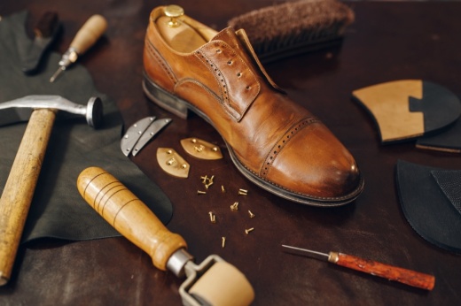 shoes and cobbler tools.