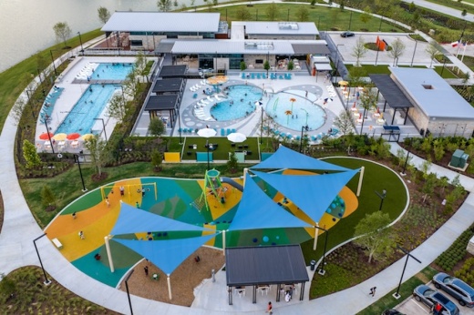 Longwind Landing features a butterfly-shaped pool