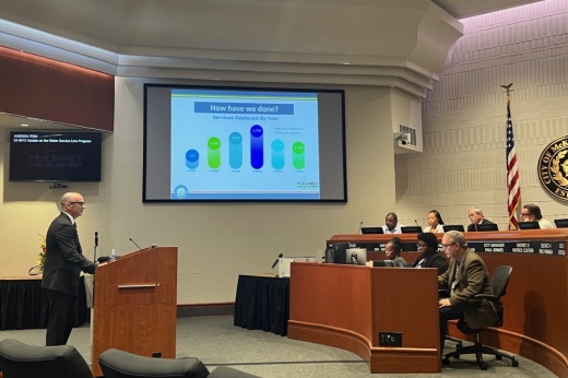 Ryan Gillingham presenting at council
