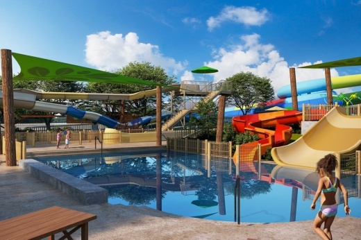 colorful waterslides
