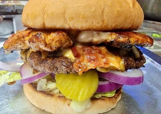 Custom made burger at Burger Buzz