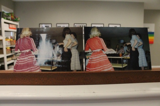 Comparison between the unrestored and restored version of a photo