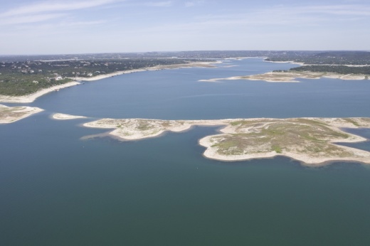 The Lower Colorado River Authority moved into Stage 2 of its drought contingency plan Aug. 12 due to declining lake levels at Lake Travis and Lake Buchanan. (Falcon Sky Photography/Community Impact)