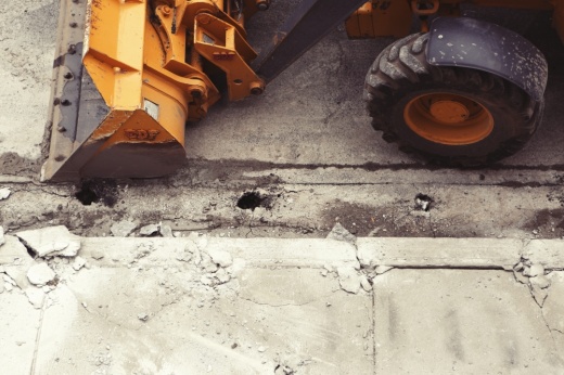 A photo of construction equipment on a roadway