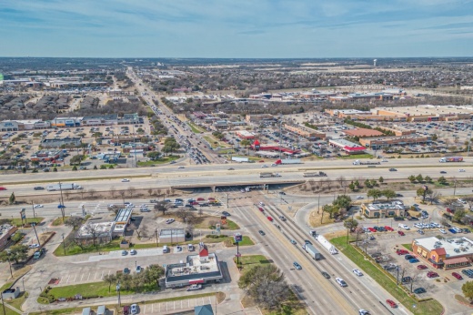 aerial view of the Intersection of US 380 and US 75.