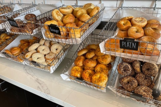 A photo of a variety of bagels available at Fuhgedaboudit Bagel Co.