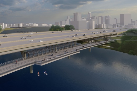 rendering of Lady Bird Lake bridge