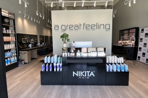 Nikita Hair counter with products on display