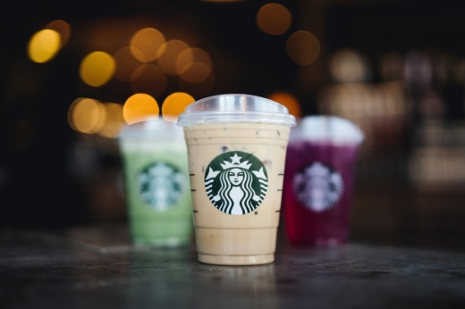 three Starbucks drinks
