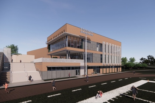 Rendering of the new athletics building. (Rendering courtesy The John Cooper School)