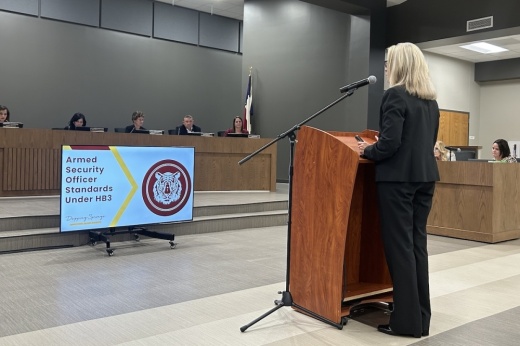 Woman speaks to board of trustees