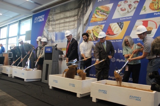 group of people doing a groundbreaking