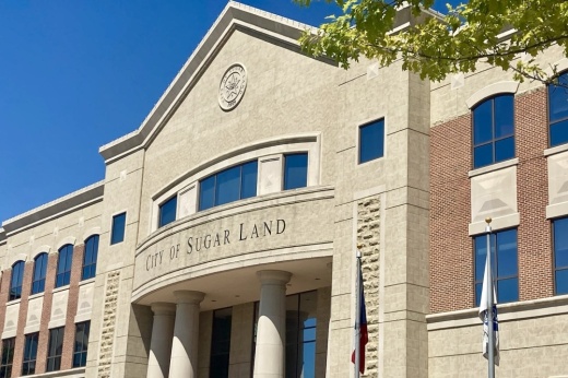 Frontal image of Sugar Land City Hall building