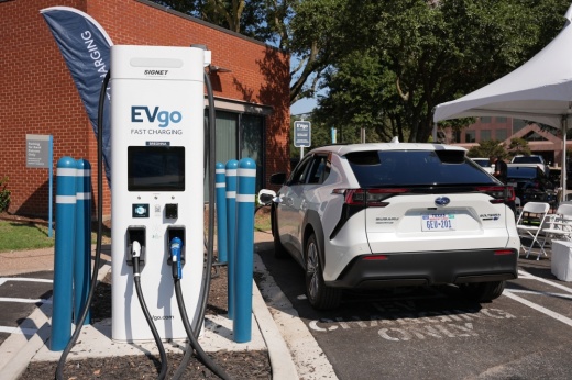 Electric vehicle charging station.