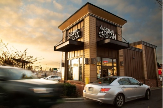 The Human Bean coffee shop drive thru line