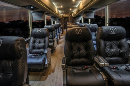 interior of a vonlane bus