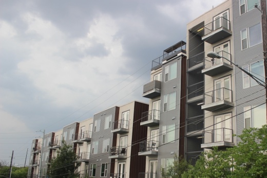 Austin's compatibility regulations often result in visible cutouts in a development due to height constraints and can also cause projects to be entirely scrapped. (Ben Thompson/Community Impact)