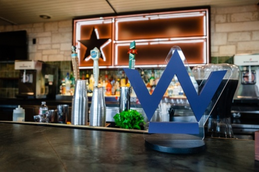 photo of Westlake Country Club new logo in the shape of a W at the new bar