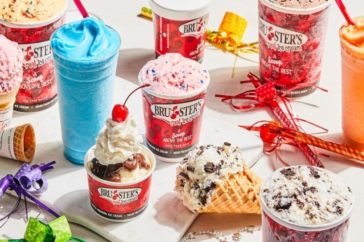 A variety of Bruster's ice creams