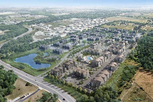 Artist rendering of Merle on Howard development in Pflugerville