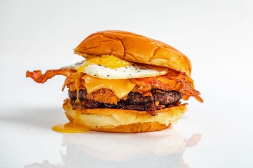 Hamburger on display.