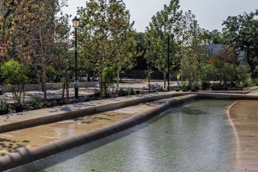 Ponds and walkway at Hemisfair Civic Park