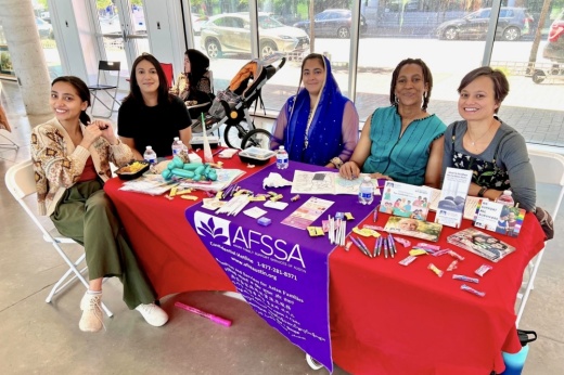 members of AFSSA host an educational tabling session