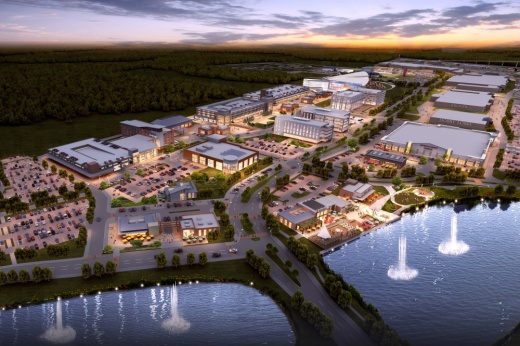 An aerial view of Valley Ranch Town