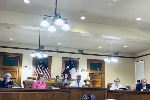 Williamson County Commissioners Court on dais at meeting
