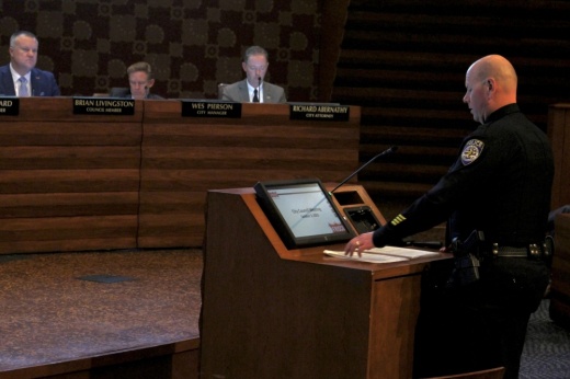 police chief david shilson frisco at podium