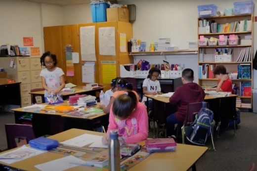 Students work on class assignments