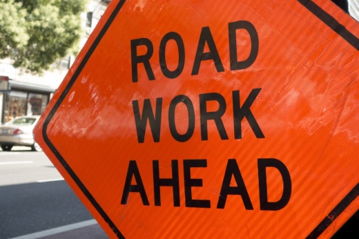 Road work sign