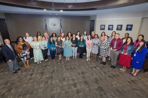 A wide shot of the 2023-24 Humble ISD elementary school teachers of the year