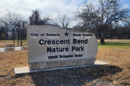 The entrance to Crescent Bend Nature Park.
