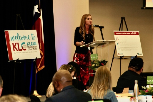 Klein ISD Superintendent Jenny McGown speaks at the Klein Multipurpose Center during the district's Oct. 17 leadership forum
