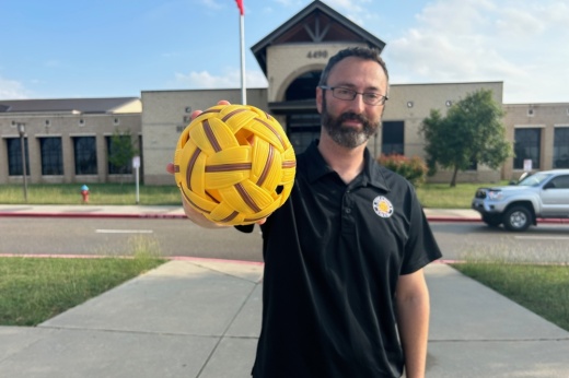 In the last year, Georgetown ISD speech language pathologist Jeremy Mirken led a team of athletes from all over the U.S. to compete in two global competitions for Sepak Takraw, a sport also known as kick volleyball. (Brooke Sjoberg/Community Impact)
