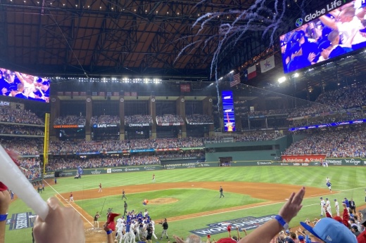 Texas Rangers celebrate a win
