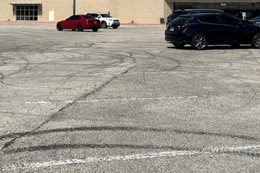A parking lot at Brodie Oaks off South Lamar.