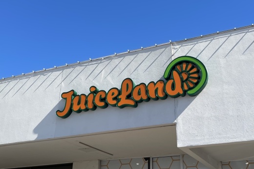 A JuiceLand sign