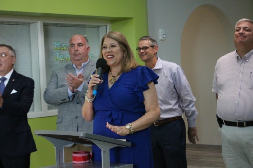 The photo shows Tomball ISD Superintendent Martha Salazar-Zamora at a ribbon-cutting on Aug. 30 for the district's new Early Excellence Academy Pre-K Center.